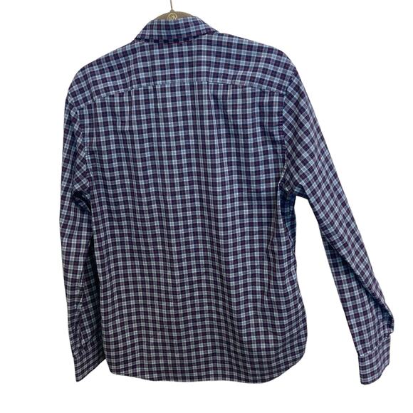 Banana Republic Plaid Check Mens Tech Stretch Cotton Top Size M - Picture 3 of 8
